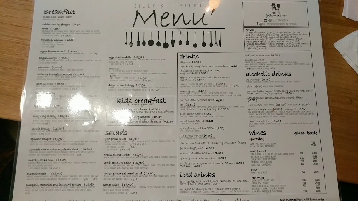 Billy's Paddock Menu - Image 6